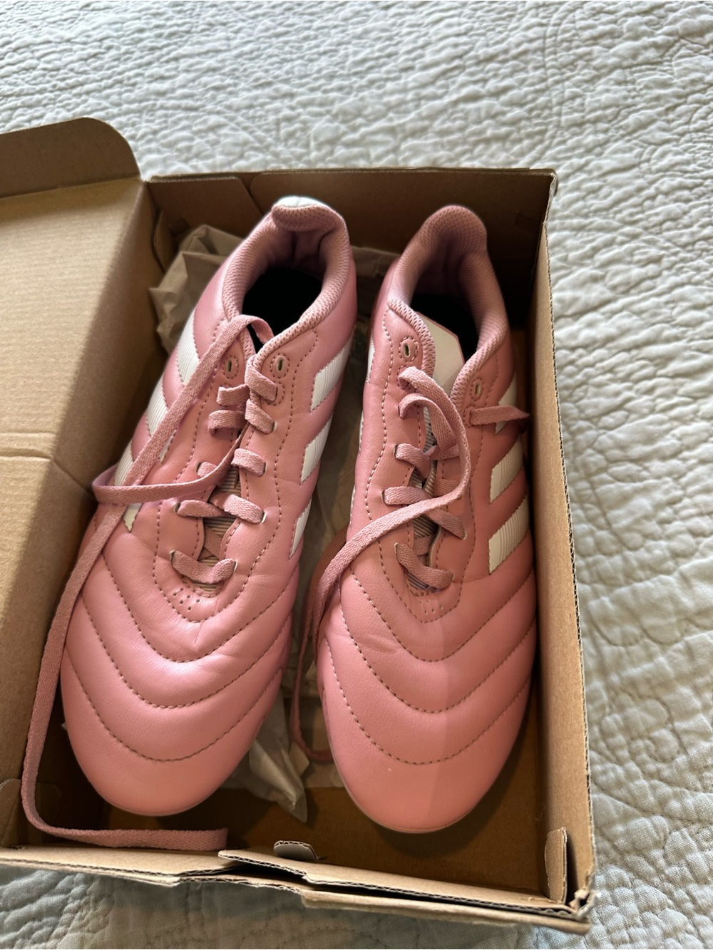 adidas Pink and White Women's soccer Athletic Sneakers